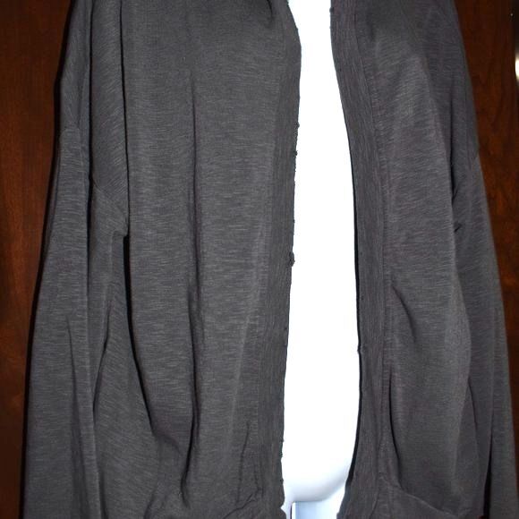 Olivaceous Blue Hooded Long Sleeve Cardigan Sweater Jacket Size Small - Picture 3 of 7